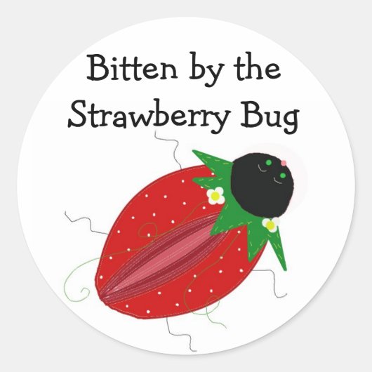 Strawberry Bug Runder Aufkleber (Vorderseite)