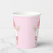 Strawberry Bunny Geburtstag Rosa Pappbecher (Rechts)