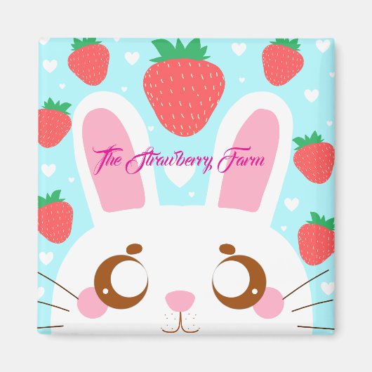 Strawberry Bunny Magnet (Vorne)