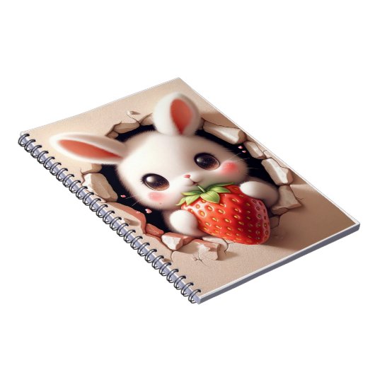 Strawberry Bunny Notebook Notizblock (Rechte Seite)