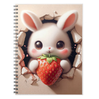 Strawberry Bunny Notebook Notizblock