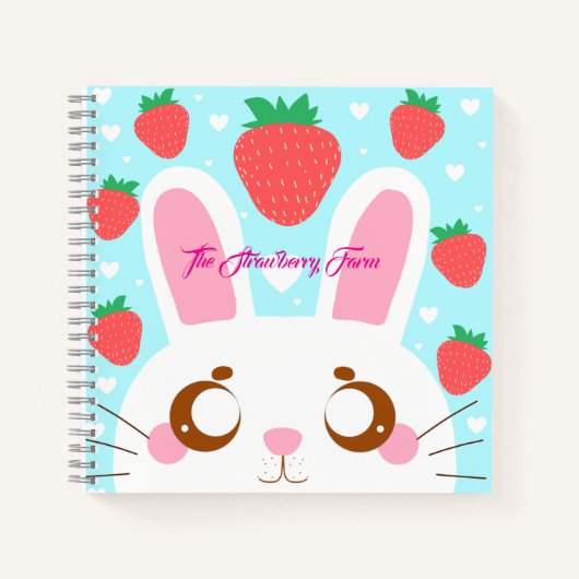 Strawberry Bunny Notizblock (Vorderseite)