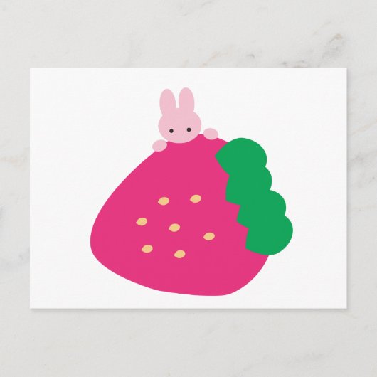 Strawberry Bunny Postkarte (Vorderseite)