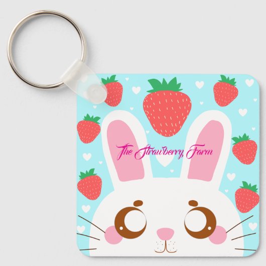 Strawberry Bunny Schlüsselanhänger (Vorderseite)