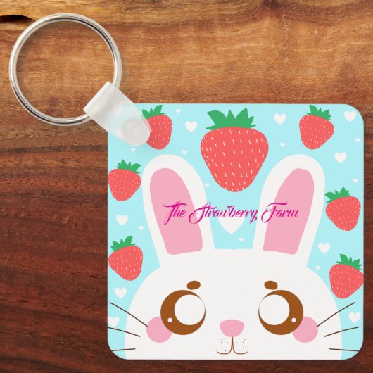 Strawberry Bunny Schlüsselanhänger (Vorderseite)