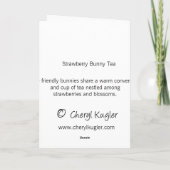 Strawberry Bunny Tee / Geburtstags Grußkarte Karte (Rückseite)