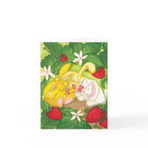 Strawberry Bunny Tee / Notecard