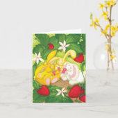 Strawberry Bunny Tee / Notecard Karte (Gelbe Blume)