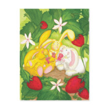 Strawberry Bunny Tee / Postkarte
