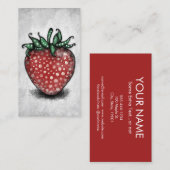 Strawberry Business Cards - Fun Red Green Visitenkarte (Vorne/Hinten)