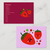 Strawberry Business Cards Visitenkarte (Vorne/Hinten)