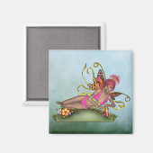 Strawberry Butterfly Fairy Magnet (Vorderseite/Rückseite)