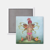 Strawberry Butterfly Fairy Magnet (Vorderseite/Rückseite)