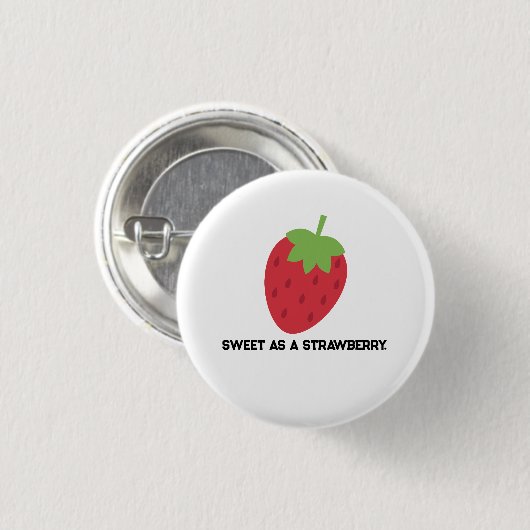 Strawberry Button | Cute Fruit-Themed Pin (Vorne & Hinten)