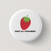 Strawberry Button | Cute Fruit-Themed Pin (Vorderseite)