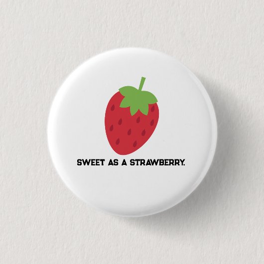 Strawberry Button | Cute Fruit-Themed Pin (Vorderseite)
