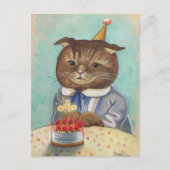 Strawberry Cake Birthday Kitty Postkarte (Vorderseite)