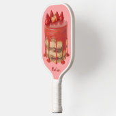 Strawberry Cake custom name Pickleball Schläger (Links)