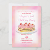 Strawberry Cake Geburtstagsparty Einladungen (Vorderseite)