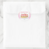 Strawberry Cake Pink Geburtstagsparty Gefallen Runder Aufkleber (Tasche)