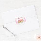 Strawberry Cake Pink Geburtstagsparty Gefallen Runder Aufkleber (Umschlag)