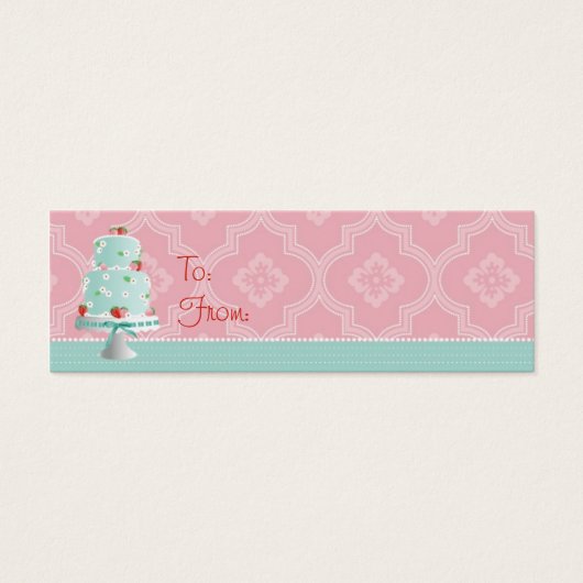 Strawberry Cake Skinny Gift Tag (Vorderseite)