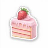 Strawberry Cake Slice Emoji - Sweet Dessert Art Aufkleber (Vorderseite)