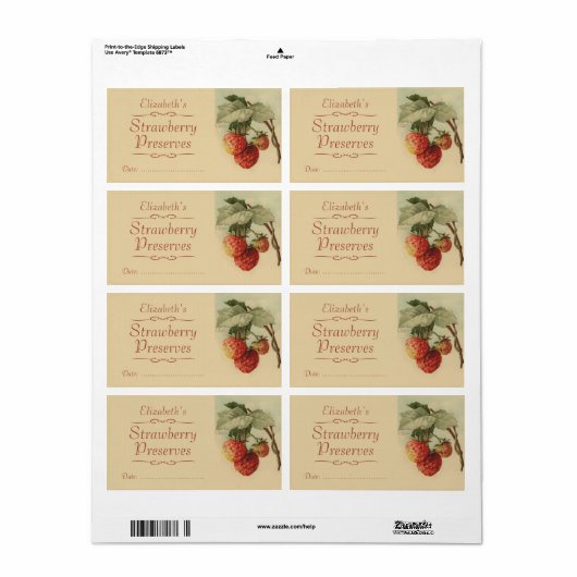 Strawberry Canning-Etikett (Vorne)