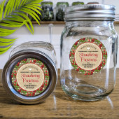 Strawberry Canning Jar Label Runder Aufkleber