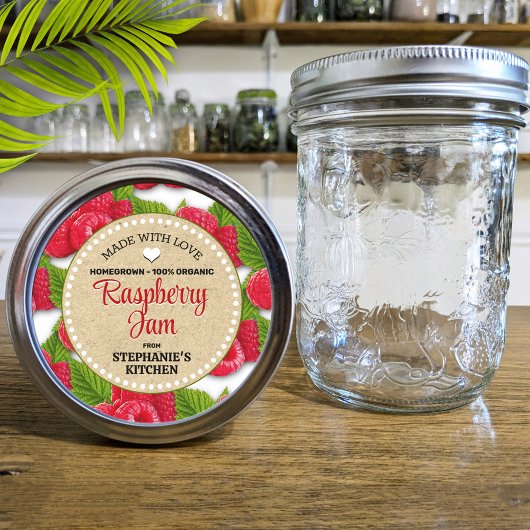 Strawberry Canning Jar Label Runder Aufkleber