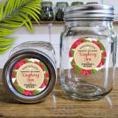 Strawberry Canning Jar Label Runder Aufkleber