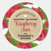 Strawberry Canning Jar Label Runder Aufkleber (Vorderseite)