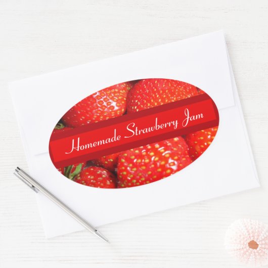Strawberry Canning Label Ovaler Aufkleber (Umschlag)