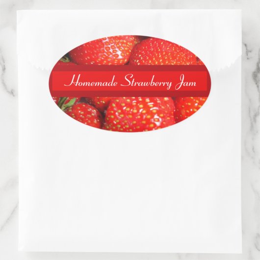 Strawberry Canning Label Ovaler Aufkleber (Tasche)