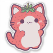 STRAWBERRY CAT AUFKLEBER (Vorderseite)