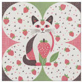 Strawberry Cat Stoff (Nahaufnahme)