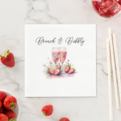 Strawberry Champagne Brautparty Paper Serviette (Beispiel)