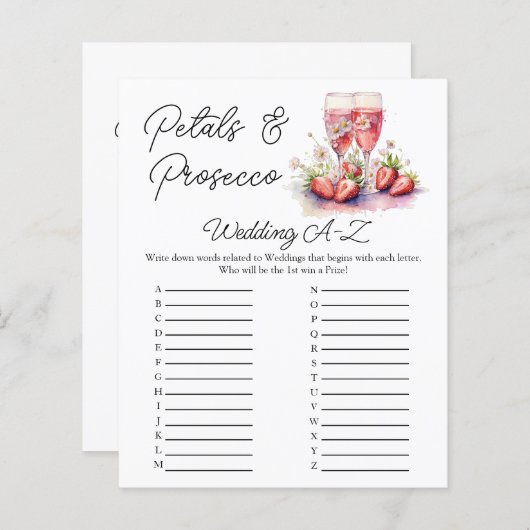 Strawberry Champagne Brautparty Wedding Game (Vorne/Hinten)