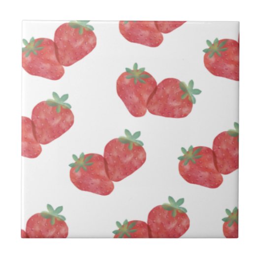 Strawberry Charm Keramik Tiles Fliese (Vorderseite)