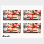 Strawberry Cheesecake Rechteckiger Aufkleber (Blatt)