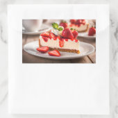 Strawberry Cheesecake Rechteckiger Aufkleber (Tasche)