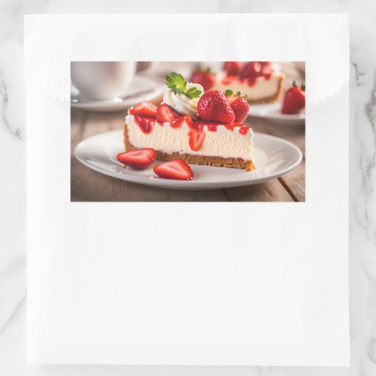 Strawberry Cheesecake Rechteckiger Aufkleber (Tasche)