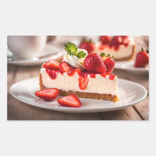 Strawberry Cheesecake Rechteckiger Aufkleber (Vorderseite)