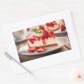 Strawberry Cheesecake Rechteckiger Aufkleber (Umschlag)