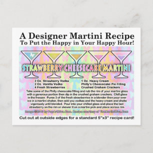 Strawberry Cheesecake Spring Martini Rezept Card Postkarte