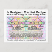 Strawberry Cheesecake Spring Martini Rezept Card Postkarte (Vorderseite)