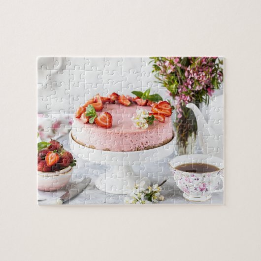 Strawberry Cheesecake Tee Party Blume Puzzle (Horizontal)