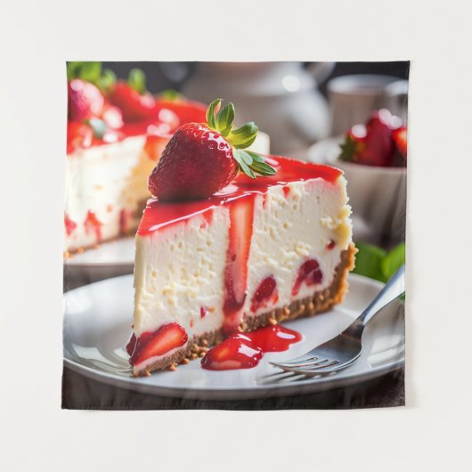 Strawberry Cheesecake Wandteppich (Vorderseite)