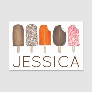Strawberry Chocolate Eclair Ice Creme Popsicles Namensschild