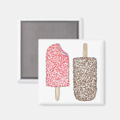 Strawberry Chocolate Ice Creme Popsicles Küche Magnet (Vorderseite/Rückseite)